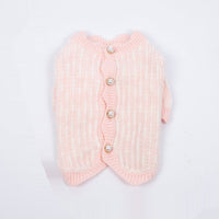 HKM-4550589 Cozy Pearl Sweater Cardigan for Pets - Available in Blue & Pink, Sizes XS to 3XL