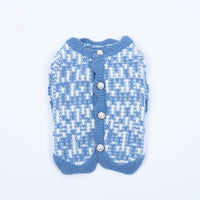 HKM-4550589 Cozy Pearl Sweater Cardigan for Pets - Available in Blue & Pink, Sizes XS to 3XL