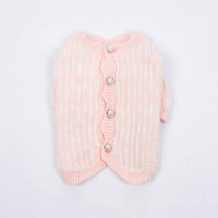 HKM-4550589 Cozy Pearl Sweater Cardigan for Pets - Available in Blue & Pink, Sizes XS to 3XL