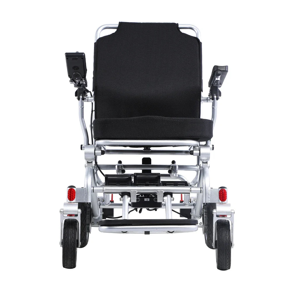 HKM-455123 Lightweight Folding Electric Wheelchair with Removable Battery, 20km Range, 6 km/h Speed