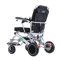 HKM-455123 Lightweight Folding Electric Wheelchair with Removable Battery, 20km Range, 6 km/h Speed