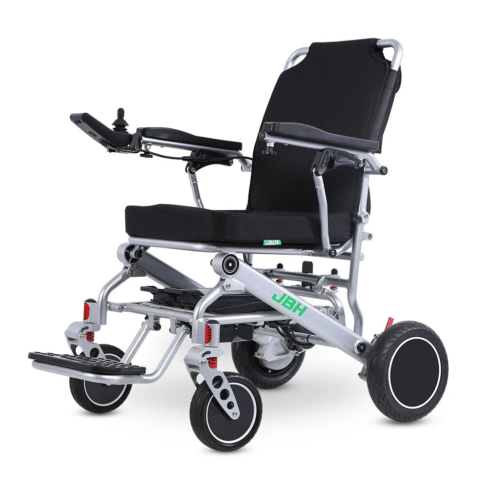 HKM-455123 Lightweight Folding Electric Wheelchair with Removable Battery, 20km Range, 6 km/h Speed