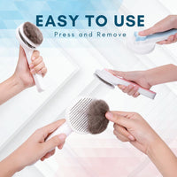 HKM-4551485 Self-Cleaning Slicker Brush for Dogs and Cats - Ergonomic Pet Grooming Tool for Shedding, Matted Hair, and Massage