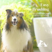 HKM-4551485 Self-Cleaning Slicker Brush for Dogs and Cats - Ergonomic Pet Grooming Tool for Shedding, Matted Hair, and Massage