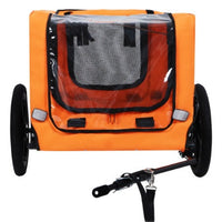 HKM-4551613 Collapsible Pet Bike Trailer with 16-Inch All-Terrain Wheels and Universal Hitch for Bicycles - Convenient Dog Cargo Carrier