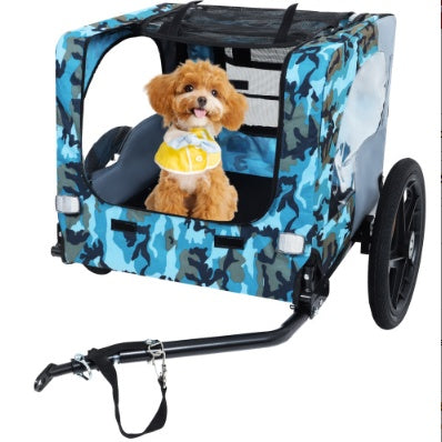 HKM-4551613 Collapsible Pet Bike Trailer with 16-Inch All-Terrain Wheels and Universal Hitch for Bicycles - Convenient Dog Cargo Carrier