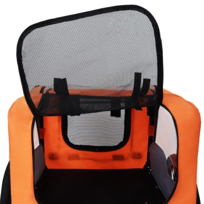 HKM-4551613 Collapsible Pet Bike Trailer with 16-Inch All-Terrain Wheels and Universal Hitch for Bicycles - Convenient Dog Cargo Carrier