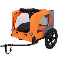 HKM-4551613 Collapsible Pet Bike Trailer with 16-Inch All-Terrain Wheels and Universal Hitch for Bicycles - Convenient Dog Cargo Carrier