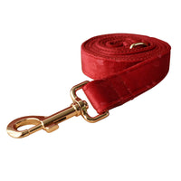 HKM-4551997 Red Heart Velvet Dog Bowknot Collar and Leash Set
