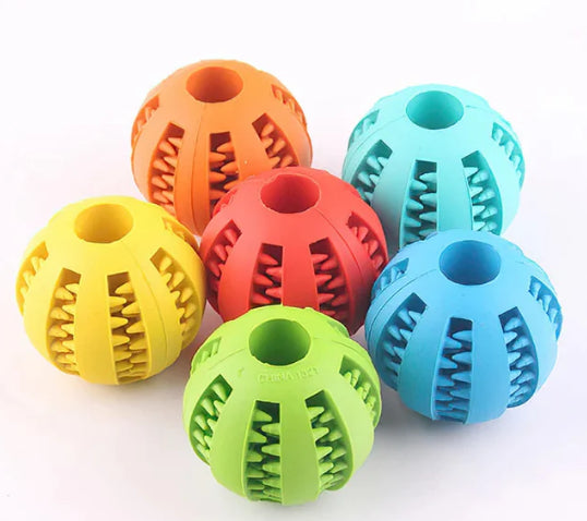 HKM-4552637 Bite Resistant Rubber Watermelon Ball for Dogs - Multi-Color Pet Toy