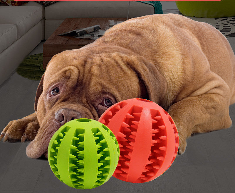 HKM-4552637 Bite Resistant Rubber Watermelon Ball for Dogs - Multi-Color Pet Toy