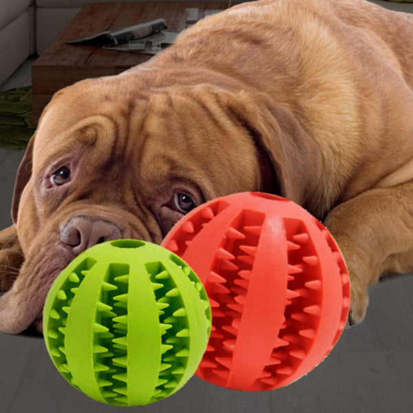 HKM-4552637 Bite Resistant Rubber Watermelon Ball for Dogs - Multi-Color Pet Toy