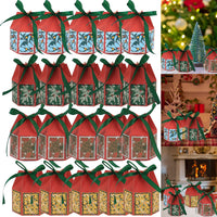 HKM-455379 20-Pack Christmas Treat Boxes with Ribbons in Festive Colors for Holiday Gifts and Party Favors