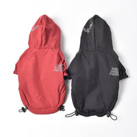 HKM-4554173 Thick Velvet Dog Jacket in Black and Red - Cozy Polyester Outerwear for Small to XXL Breeds