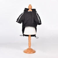HKM-4554173 Thick Velvet Dog Jacket in Black and Red - Cozy Polyester Outerwear for Small to XXL Breeds