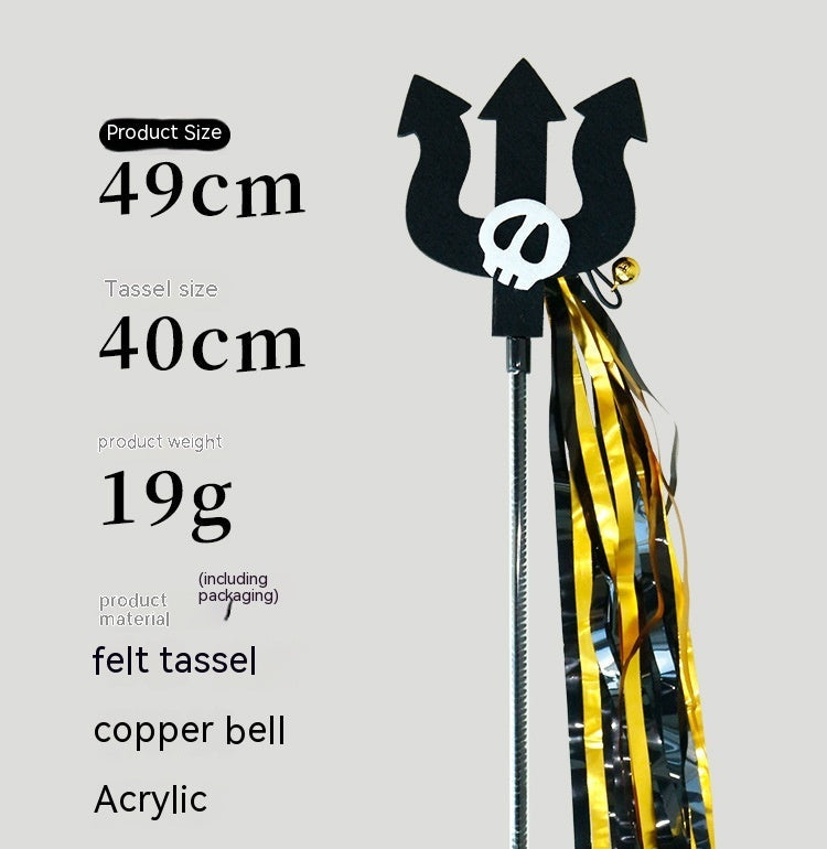 HKM-4554813 Lengthened Cat Teaser with Halloween Bell Tassel in Fun Designs