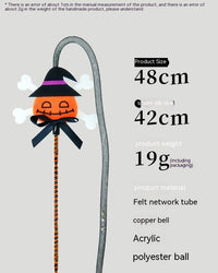 HKM-4554813 Lengthened Cat Teaser with Halloween Bell Tassel in Fun Designs