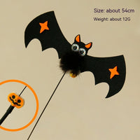HKM-4554813 Lengthened Cat Teaser with Halloween Bell Tassel in Fun Designs