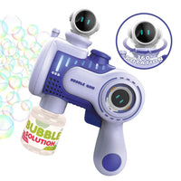 HKM-455507 Handheld Electric 10-Hole Astronaut Bubble Machine with Light and Music for Kids