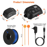 HKM-4555453 Adjustable Wireless Dog Fence System with Waterproof Receiver and Rechargeable Collar for Small to Large Dogs