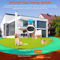 HKM-4555453 Adjustable Wireless Dog Fence System with Waterproof Receiver and Rechargeable Collar for Small to Large Dogs