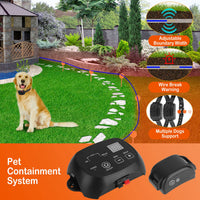 HKM-4555453 Adjustable Wireless Dog Fence System with Waterproof Receiver and Rechargeable Collar for Small to Large Dogs
