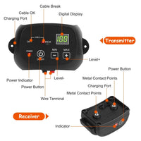 HKM-4555453 Adjustable Wireless Dog Fence System with Waterproof Receiver and Rechargeable Collar for Small to Large Dogs
