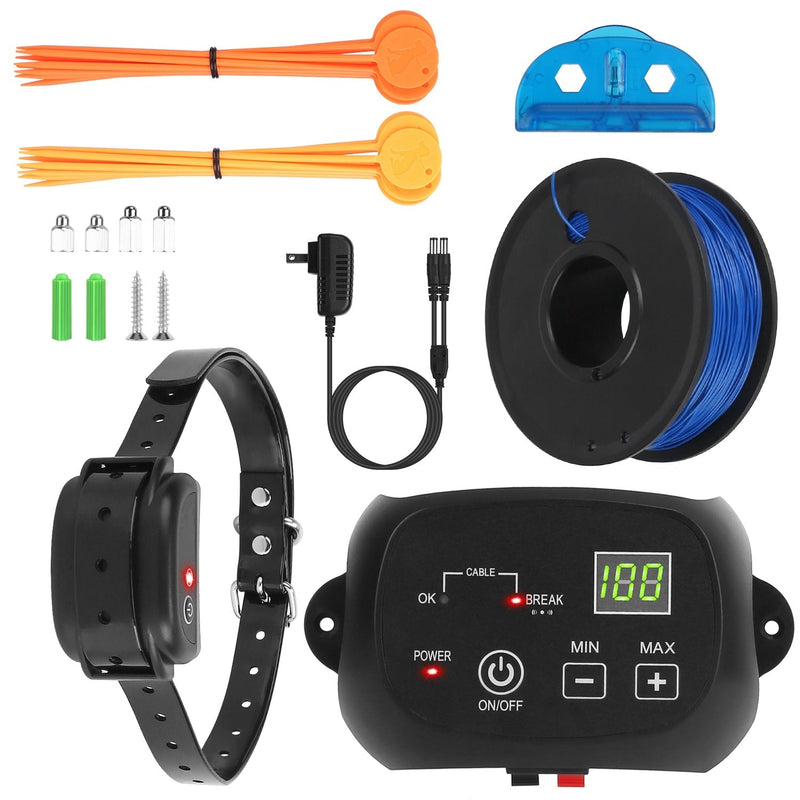 HKM-4555453 Adjustable Wireless Dog Fence System with Waterproof Receiver and Rechargeable Collar for Small to Large Dogs