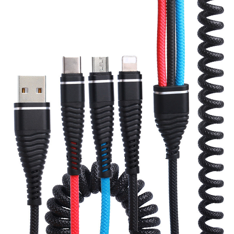 HKM-455635 3-in-1 Fast Charging Cable - Lightning, Micro USB, TYPE-C, 1.3m Length