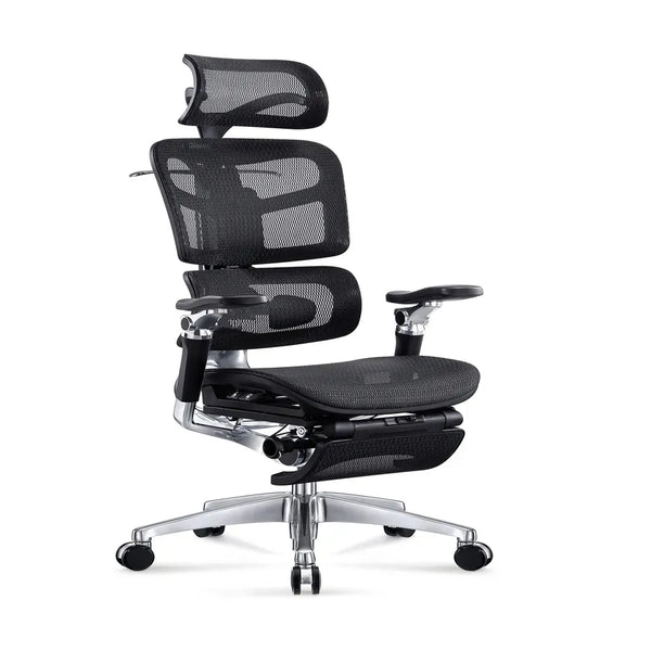 HKM-455699 Ergonomic Executive Office Chair with Aluminium Frame and Mesh Back, Swivel Function, Modern Design
