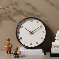 HKM-455763 Elegant Solid Wood Silent Clock for Living Room and Bedroom Decor