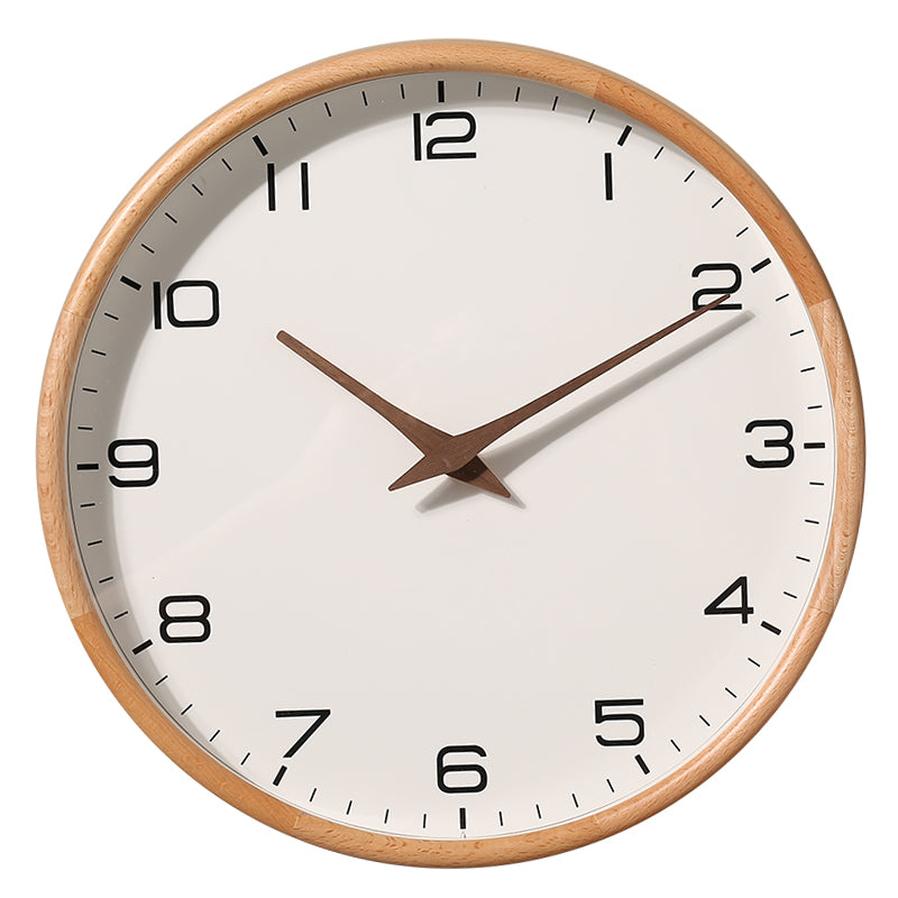 HKM-455763 Elegant Solid Wood Silent Clock for Living Room and Bedroom Decor
