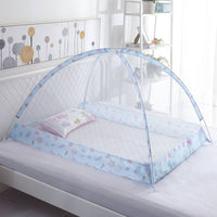 HKM-456083 Children's Foldable Yurt Mosquito Net – Anti-Mosquito Bed Curtain in Pink, Blue, Beige, and Purple (Size 80-120)