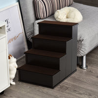 HKM-4561213 Pet Stairs for Small Dogs - 4-Step Cushioned Steps for Easy Access to Beds and Couches