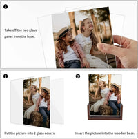HKM-456275 Rustic Wooden Photo Frame with Walnut Base and High Definition Acrylic Cover