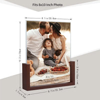 HKM-456275 Rustic Wooden Photo Frame with Walnut Base and High Definition Acrylic Cover