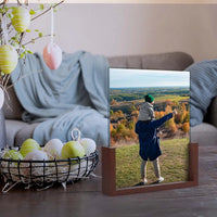 HKM-456275 Rustic Wooden Photo Frame with Walnut Base and High Definition Acrylic Cover