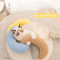 HKM-4563005 Ultra-Soft U-Shaped Cat Pillow with Adjustable Collar for Cervical Support and Comfort