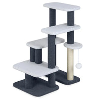 HKM-4565181 2-in-1 Cat Stairs and Tree with Sisal Scratching Post for Easy Access for Cats and Small Dogs