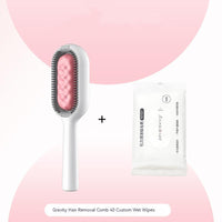 HKM-4567101 Gravity Cleaning Pet Hair Removal Comb with Wipes for Long & Short-Haired Cats and Dogs