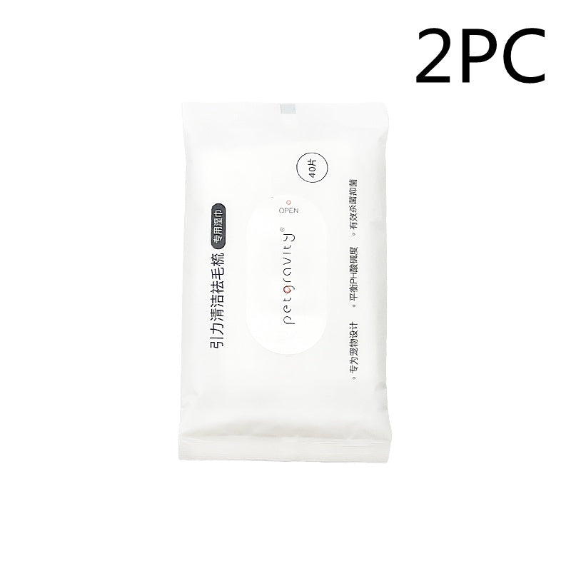 HKM-4567101 Gravity Cleaning Pet Hair Removal Comb with Wipes for Long & Short-Haired Cats and Dogs