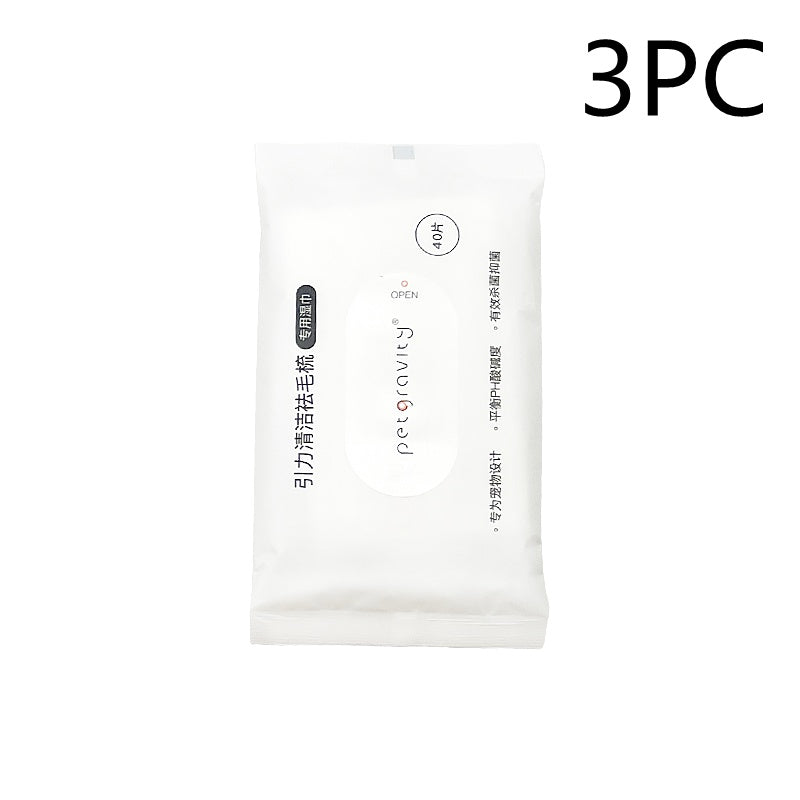 HKM-4567101 Gravity Cleaning Pet Hair Removal Comb with Wipes for Long & Short-Haired Cats and Dogs