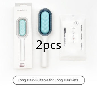HKM-4567101 Gravity Cleaning Pet Hair Removal Comb with Wipes for Long & Short-Haired Cats and Dogs
