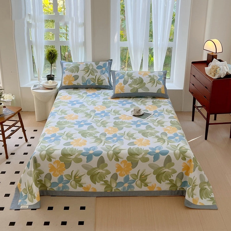 HKM-456723 Floral Cotton Quilt Cover Set - Sizes for Beds 0.9m to 2.2m, Modern Design