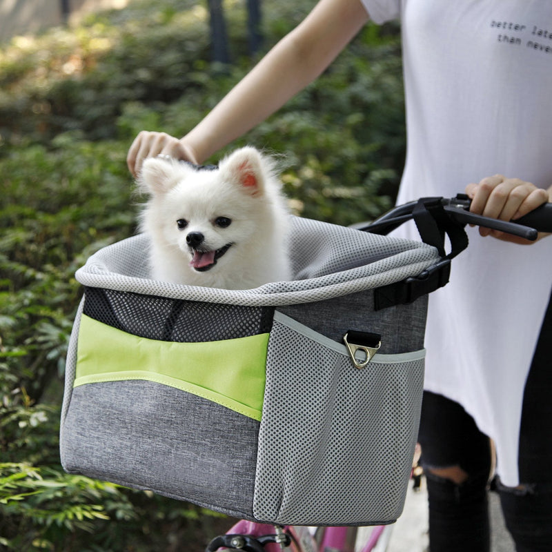 HKM-4567741 Durable Oxford Bicycle Dog Basket - Pet Carrier Frame for Easy Travel, Holds Up to 5kg