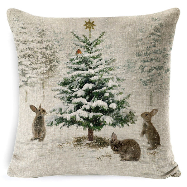 HKM-456787 Super Soft Landscape Print Cotton Cushion Cover with PP Cotton Filling, 45x45 cm