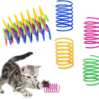 HKM-456915 Interactive 4-Piece Durable Plastic Spiral Spring Toy for Cats