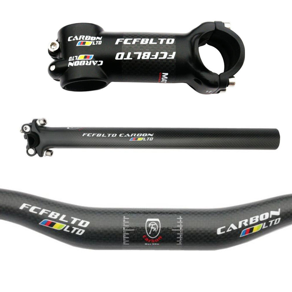 HKM-456915 Three-Piece Carbon Fiber Road Bike Handlebar Set for Optimal Performance
