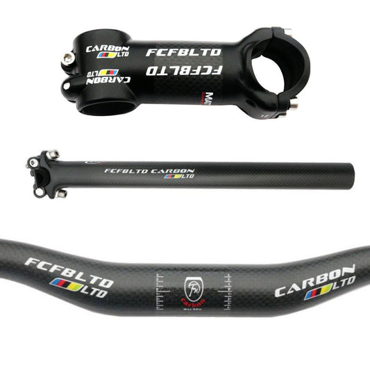 HKM-456915 Three-Piece Carbon Fiber Road Bike Handlebar Set for Optimal Performance