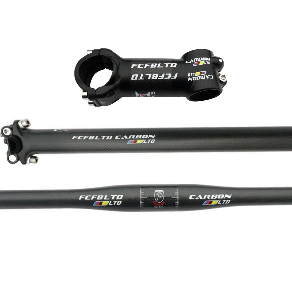 HKM-456915 Three-Piece Carbon Fiber Road Bike Handlebar Set for Optimal Performance